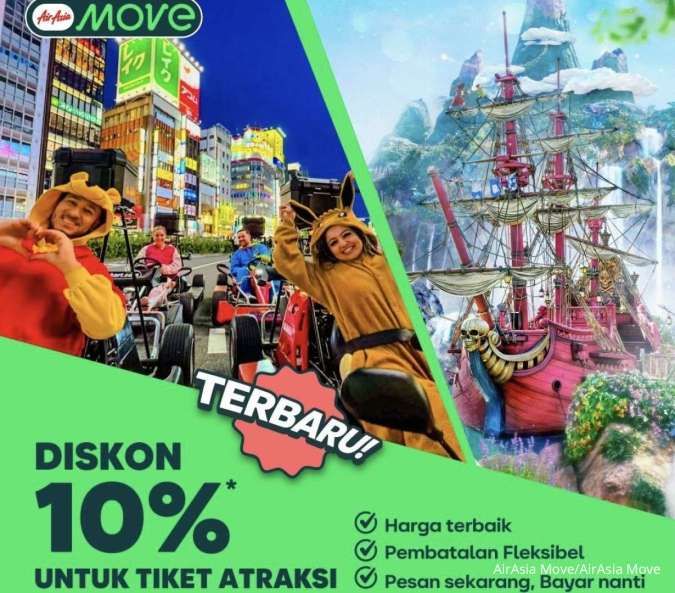 Pesan Tiket Wisata di AirAsia Move Dapat Diskon 10%, Kini Bisa Sekalian Atur Trip