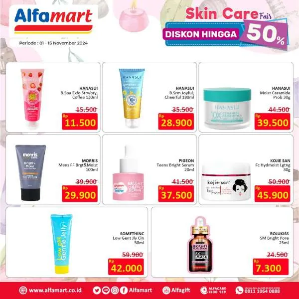 Promo Alfamart Skincare Fair Diskon s/d 50% Periode 1-15 November 2024