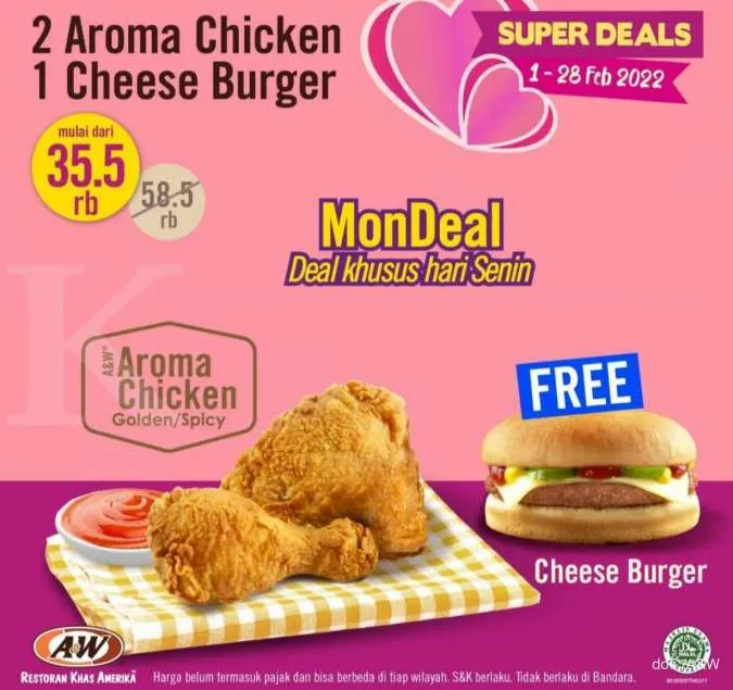 Promo A&W Februari 2022 (khusus tiap Senin)