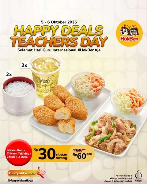 Promo HokBen Hari Guru Internasional 2025 Paket Chicken Yakiniku