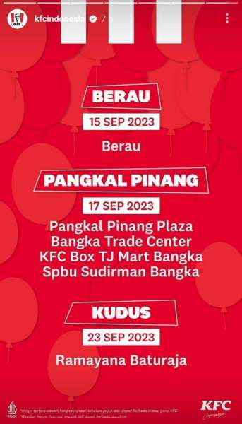 Promo KFC Terbaru Bulan September 2023 Spesial HUT Kota