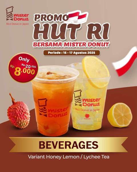 Promo HUT RI ke-80 di Mister Donut