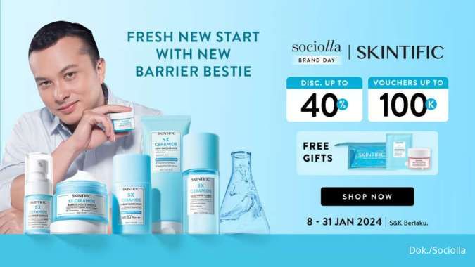 Promo Spesial Skintific di Sociolla 8-31 Januari 2024, Diskon s/d 40% + Free Gift!