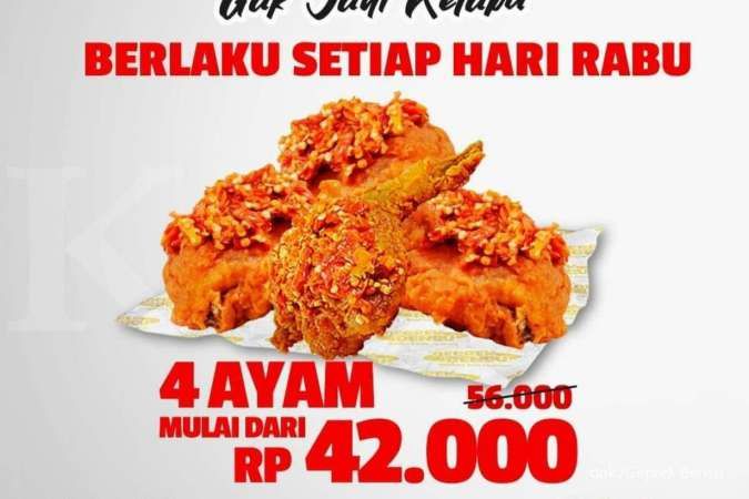 Promo Geprek Bensu Spesial Rabu (8/12), Beli 4 Ayam Geprek Mulai Rp 42.000
