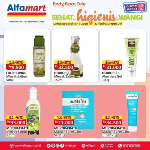 Promo Alfamart Body Care Fair Diskon s/d 40% Periode 1-15 September 2023