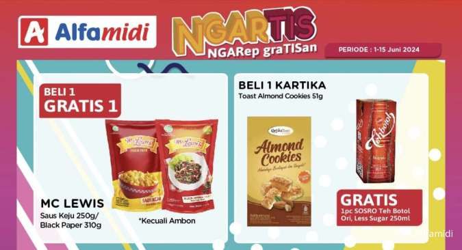 Promo Alfamidi Ngartis Periode hingga 15 Juni, Saus Keju Mc Lewis Beli 1 Gratis 1