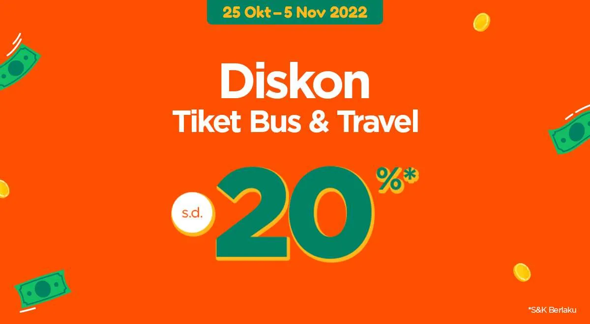Promo PegiPegi Gajian hingga 5 November 2022, Diskon Tiket Bus & Travel 20%