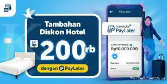 Tambahan dikon hotel Rp200.000 dengan paylater