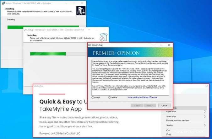 Installer Windows 11 palsu