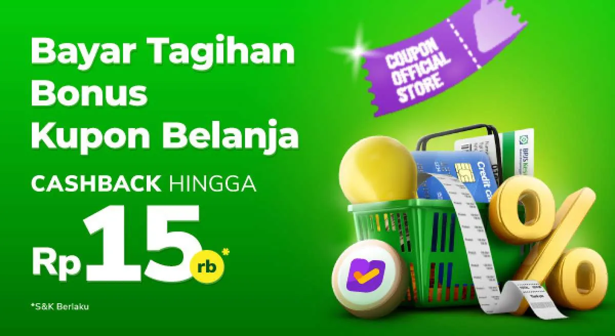 Bayar Tagihan di Tokopedia, Bonus Kupon Belanja Cashback Hingga Rp 15.000