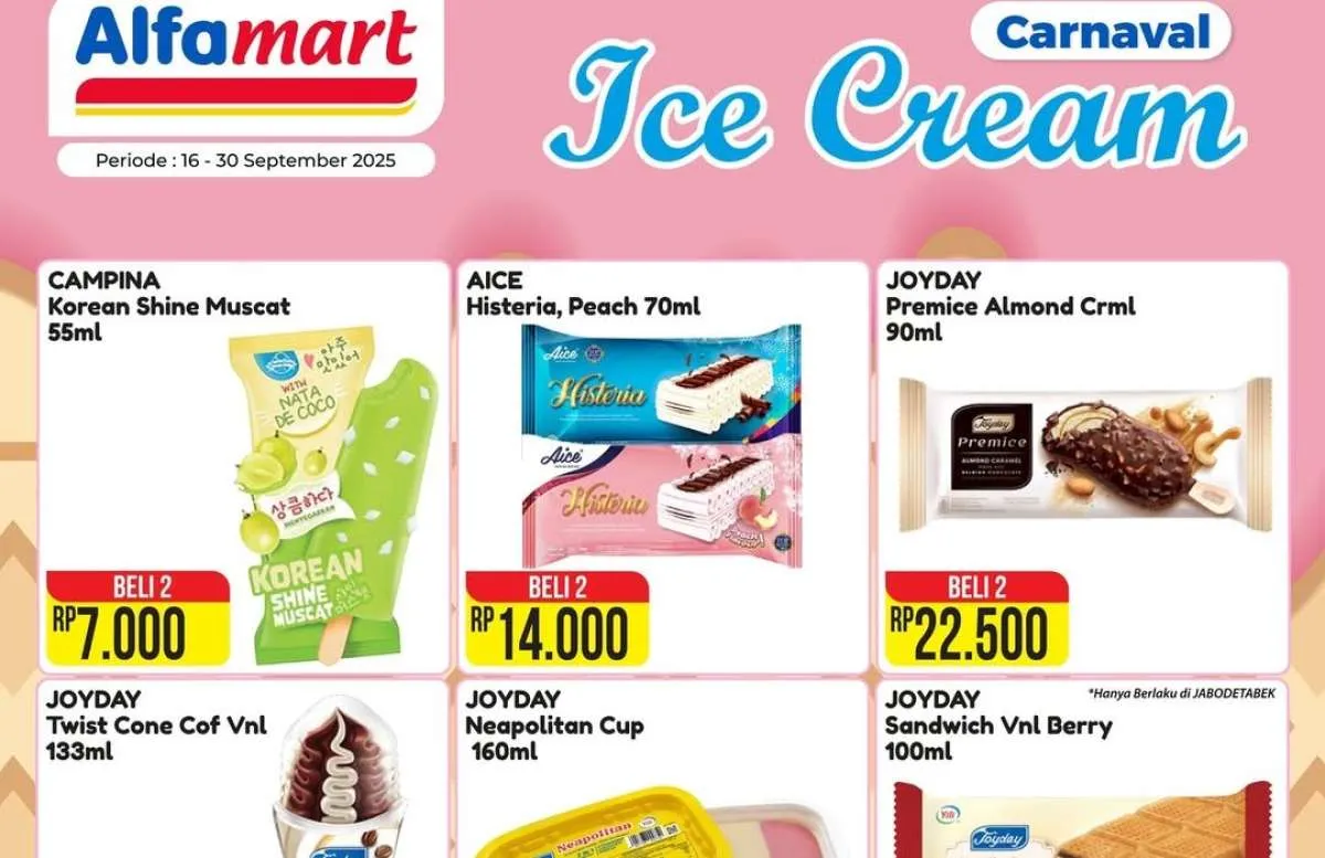 Promo Es Krim Alfamart September 2025, Campina Korean Muscat Beli 2 Rp 7.000