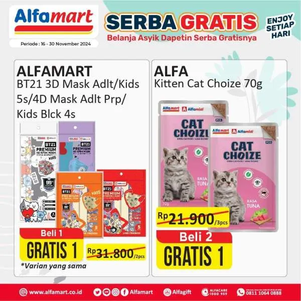Promo Alfamart Serba Gratis Periode 16-30 November 2024