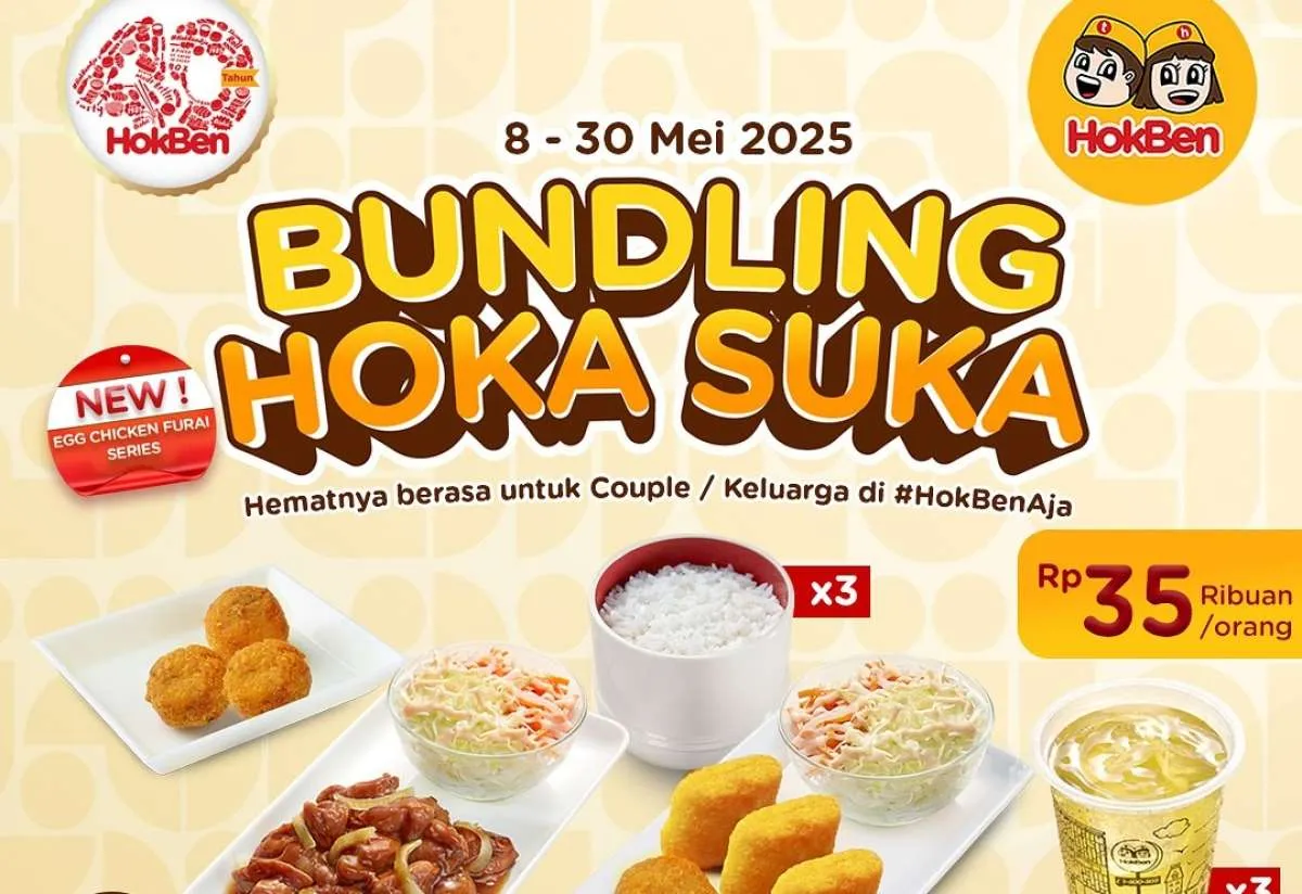 Promo HokBen Hoka Suka Bulan Mei 2025, Makan Berdua atau Berempat Lebih Murah