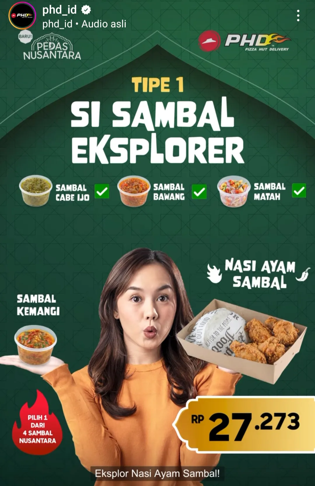 Promo PHD menu baru paket Pedas Nusantara
