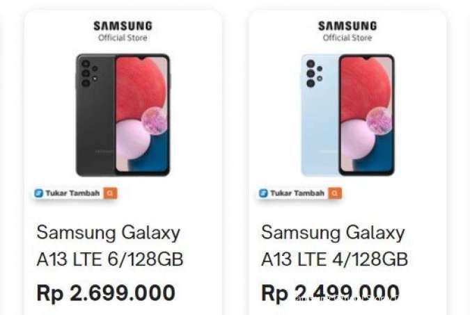 Daftar harga HP Samsung