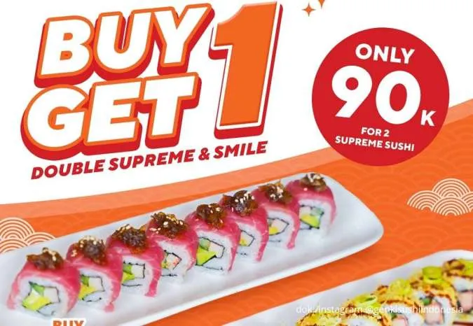 Double Kenikmatan Satu Harga, Promo Genki Sushi Buy 1 Get 1 Cuma 13–17 Oktober