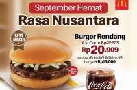 Promo McD September Hemat, Burger Rendang atau PaNas 1 Rendang Mulai Rp 20.000-an