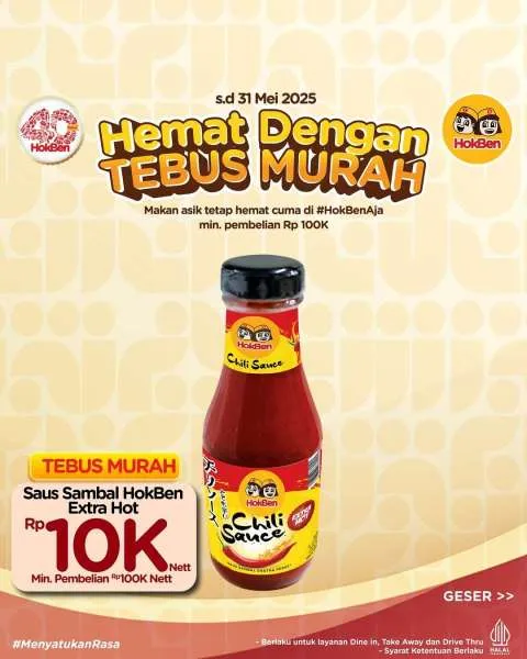 Promo Hokben Tebus Murah Sambal Hokben