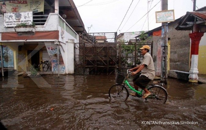 Komplek IKIP Jatiasih Bekasi terendam banjir