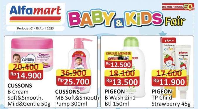 Promo Alfamart sampai 15 April 2023, Diskon 50% untuk Produk Perawatan Tubuh Anak