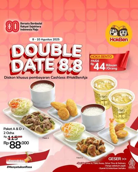 Promo HokBen Double Date 8.8 Paket A & D