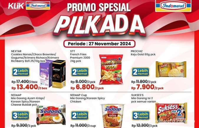 Promo Pilkada 2024 di Indomaret Hari Ini, Beli 2 Gratis 1 Sampai Beli 3 Lebih Hemat