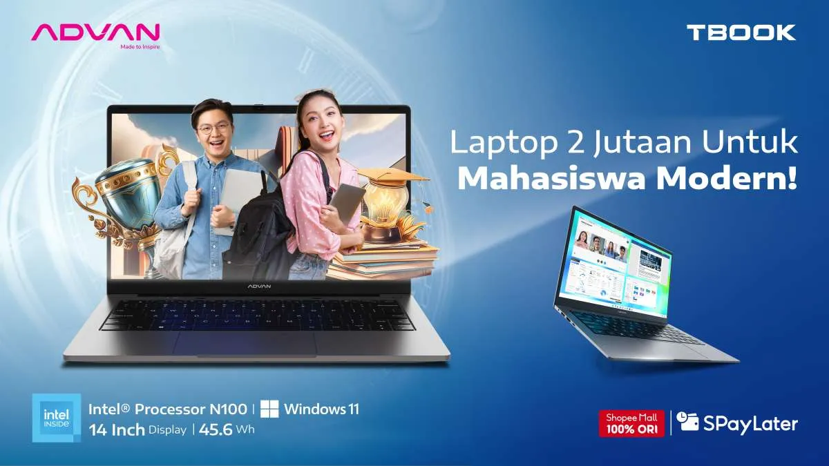 Laptop ADVAN TBOOK Terbaru Hadir, Dibanderol Rp 2,8 Jutaan