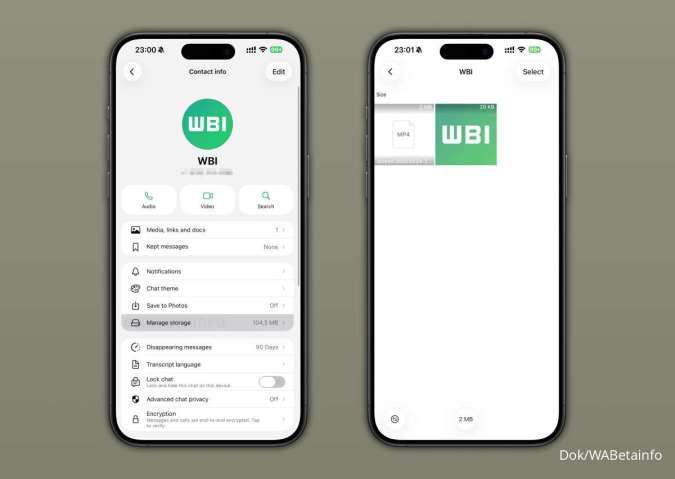 Penampakan WhatsApp Beta di iOS menu Manage Storage lebih mudah diakses
