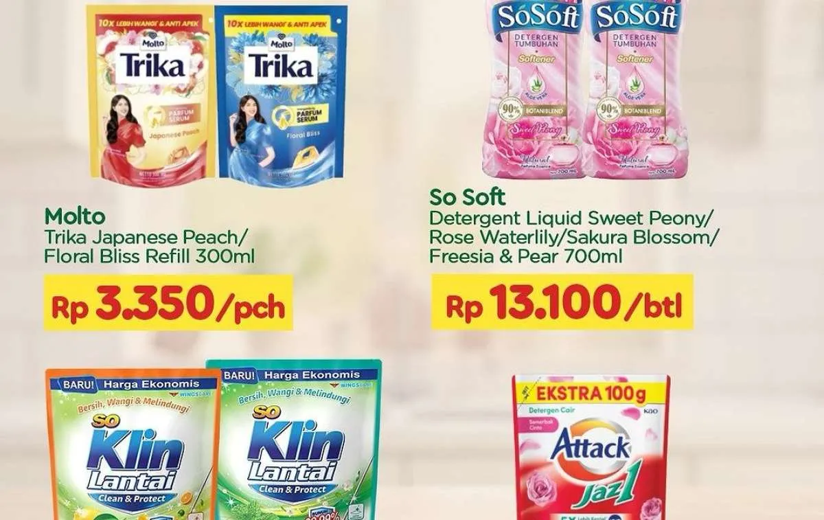 Promo Deterjen dan Sabun Mandi di Alfamart, Superindo, Hypermart & Tip Top Terbaru