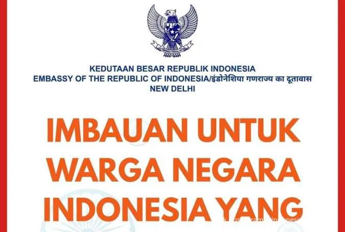 KBRI New Delhi Keluarkan Imbauan Keamanan untuk WNI di Tengah Situasi Pasca Ledakan