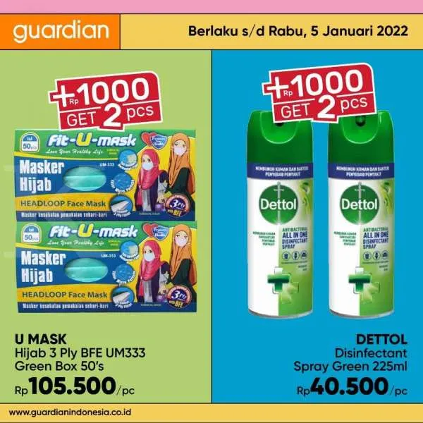 Promo Guardian +1000 Get 2 Pcs