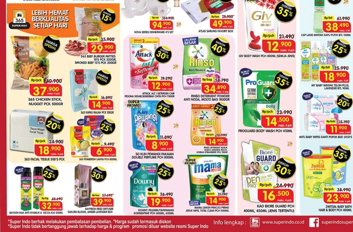 Promo JSM Superindo Minggu 16 Maret 2025, Deterjen dan Sabun Mandi Diskon Sampai 40%