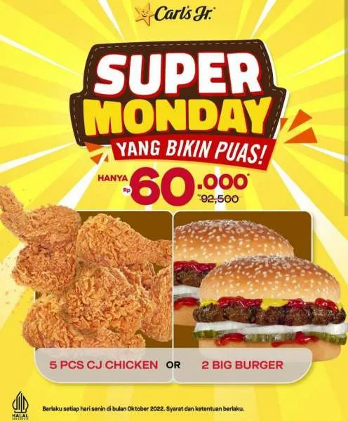 Promo Carls Jr Paket Super Monday 