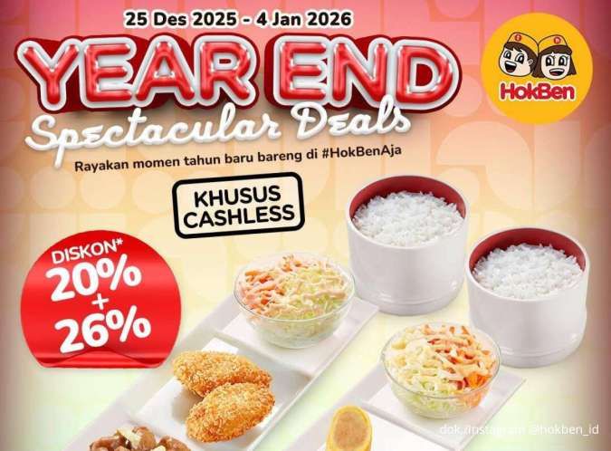 Promo HokBen Year End Spectacular Deals, Paket Berdua Cuma Rp 22.000-an per Orang