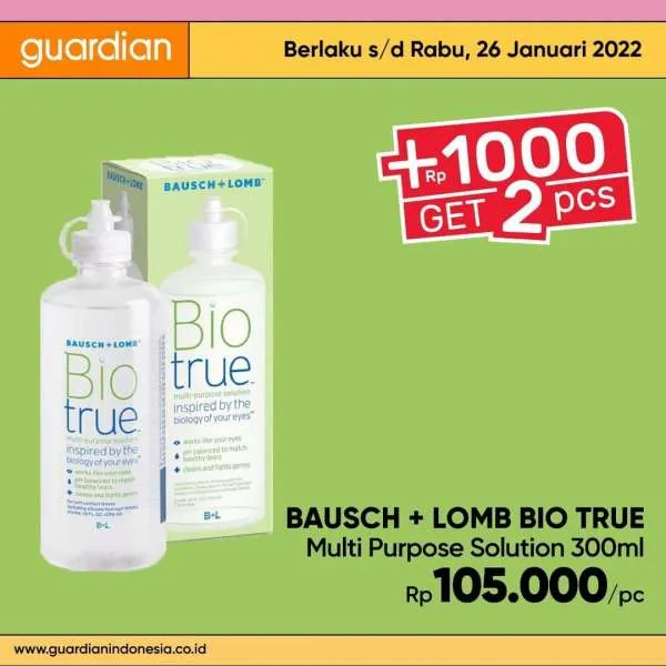 Promo Guardian +1000 Get 2 Pcs Periode 20-26 Januari 2022