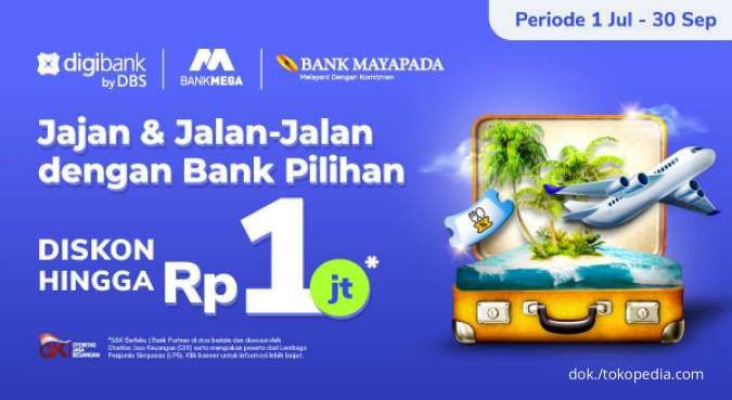Diskon Liburan Tokopedia Hingga Rp1 Juta dari Berbagai Bank