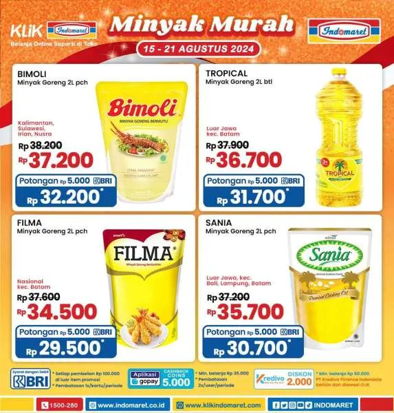 Promo Minyak Goreng Murah di Indomaret 15-21 Agustus 2024