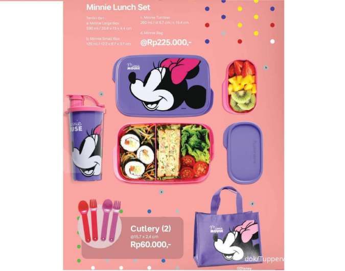 Katalog promo Tupperware Agustus 2021, ada desain Mickey & Mini Mouse di kotak makan