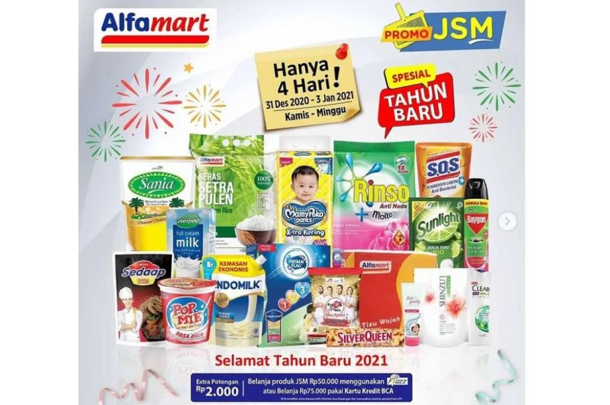  Promo JSM Alfamart 31 Desember 2020-3 Januari 2021, diskon tahun baru! 