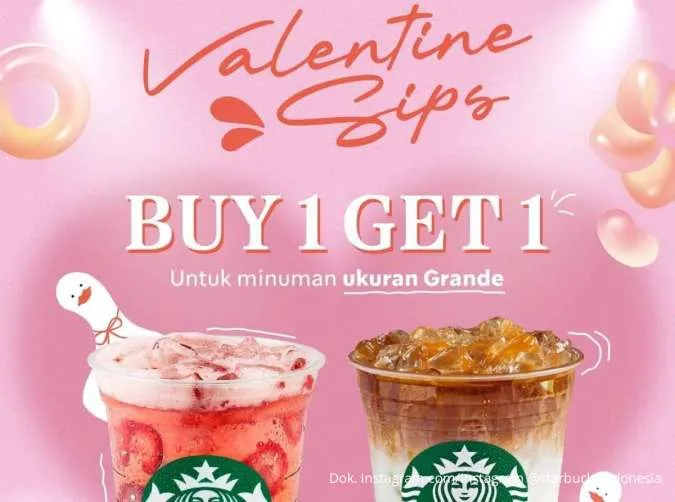 Promo Starbucks: Buy 1 Get 1 serta Minuman Rp 88 Spesial Valentine & Imlek Menanti