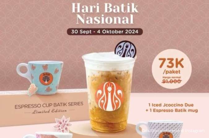 Promo J.CO Spesial Hari Batik Nasional, Iced Jcoccino dan Batik Mug Harga Spesial