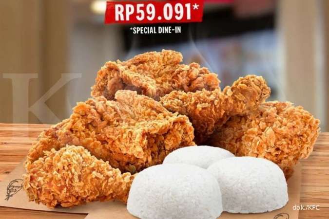 Promo KFC 4 Januari 2022, Bahagia Tiap Selasa Beli 5 Ayam dan 3 Nasi Rp 59.091