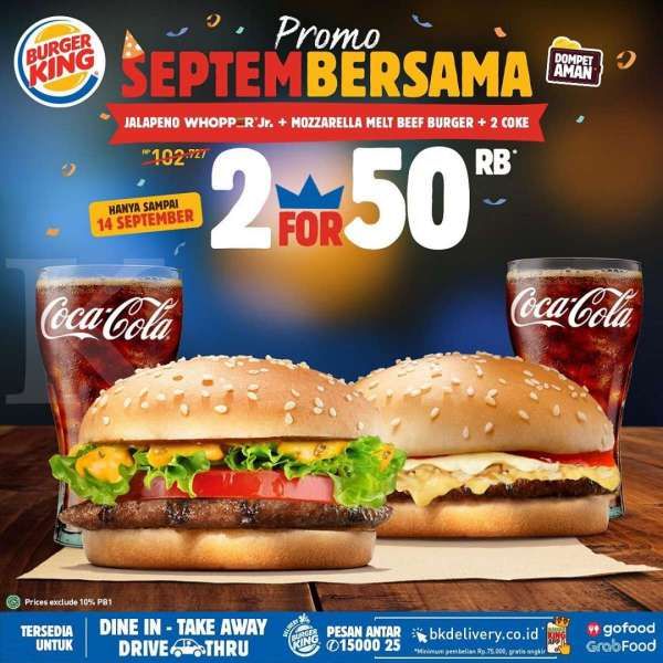 Promo Burger King 8-14 September 2020