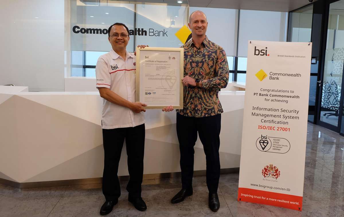 Bank Commonwealth Raih Sertifikat Keamanan Siber ISO 27001