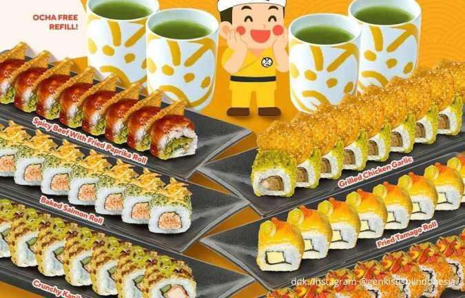Promo Payday Genki Sushi sampai 31 Oktober, Paket 6 Menu Sushi Harga Spesial
