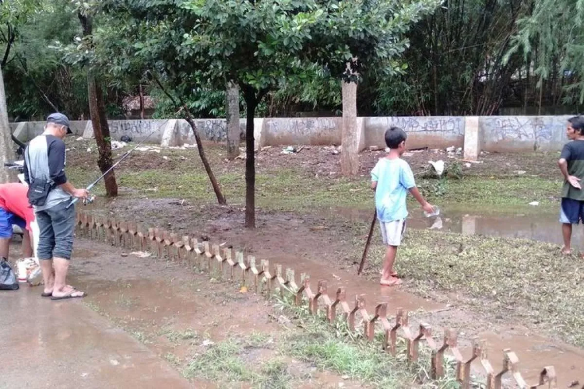 Warga Kemang panen lele di selokan pasca banjir
