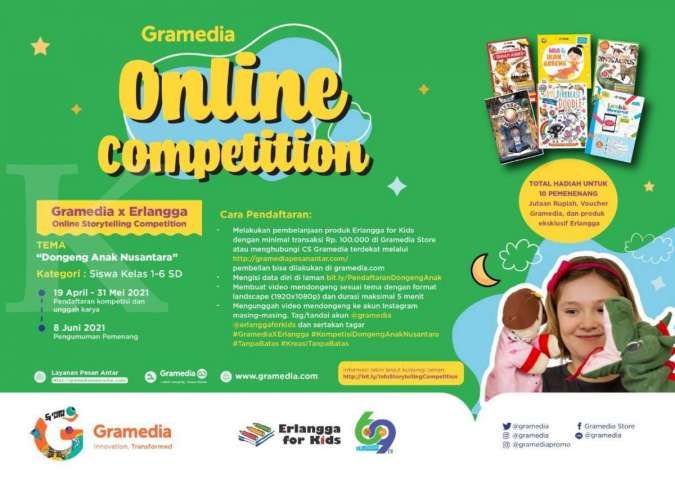 Gramedia Siapkan Total Jutaan Rupiah untuk Pendongeng Cilik Terbaik di Online Storytelling Competition