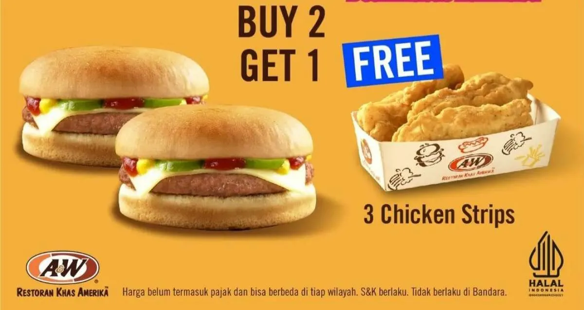 Promo AW Restoran Agustus 2022, Beli 2 Cheese Burger Ada Bonus Gratisan Renyah