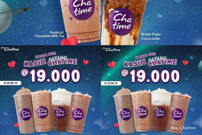 Promo Chatime Edisi Februari 2023, Kasih Chatime Semua Minuman Coklat Serba Rp 19.000