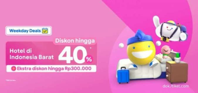 Promo Hotel di Indonesia Barat Weekday, Dapatkan Diskon Sampai 40% dari Tiket.com